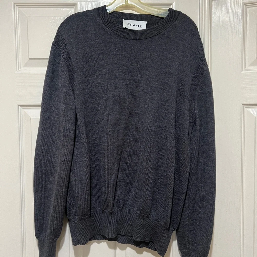 Frame Merino Wool Knit Gray Men’s sweater Size Medium closet Capsule‎ smart